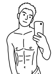 black and white of man cartoon for coloring