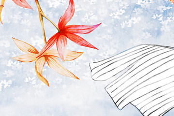 Beautiful watercolor rose flower and bouquet illustration