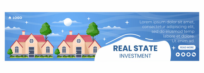 Real Estate Investment Banner Template Flat Design Illustration Editable of Square Background Suitable for Social media, Greeting Card and Web Internet Ads