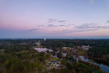 Sunset over Langan Park 