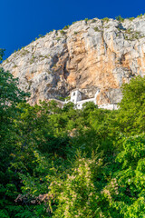 Ostrog Monastery,built into the vertical cliff face of Ostroška Greda, Montenegro,Eastern Europe..