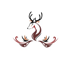Obraz premium deer shaped ornament, tattoo shaped, logo brand