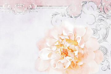 Beautiful watercolor rose flower and bouquet illustration