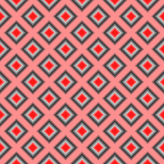 Diamond shape or square repeating pattern, red colour
