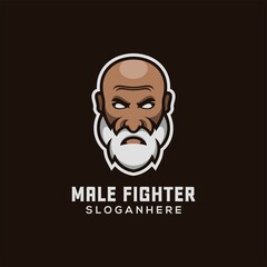 male fighter mascot logo design