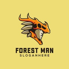 forest man mascot logo design