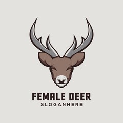 female deer mascot logo design