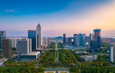 Fototapeta premium Urban environment of Nantong Central Business District, Jiangsu Province