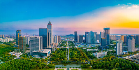 Fototapeta premium Urban environment of Nantong Central Business District, Jiangsu Province