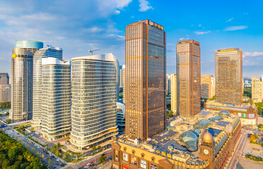 Fototapeta na wymiar Urban environment of Nantong Central Business District, Jiangsu Province