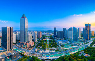 Naklejka premium Urban environment of Nantong Central Business District, Jiangsu Province