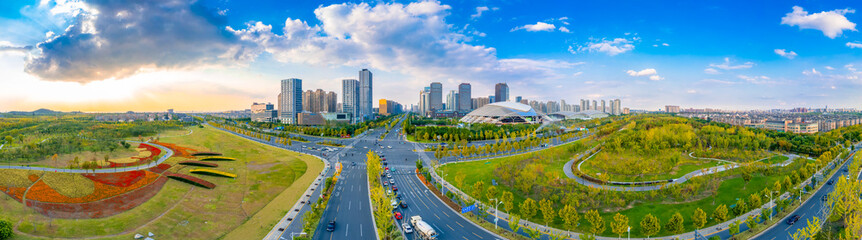 Fototapeta premium Urban environment of Nantong Central Business District, Jiangsu Province