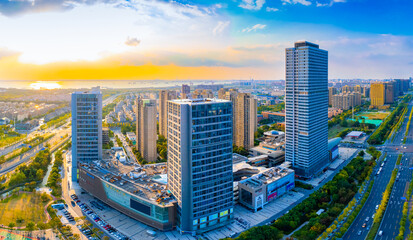 Fototapeta premium Urban environment of Nantong Central Business District, Jiangsu Province