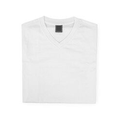 Folded V neck t shirt isolated on white