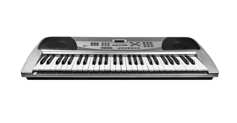 Piano keyboard ( Electronic synthesizer ) isolated on white