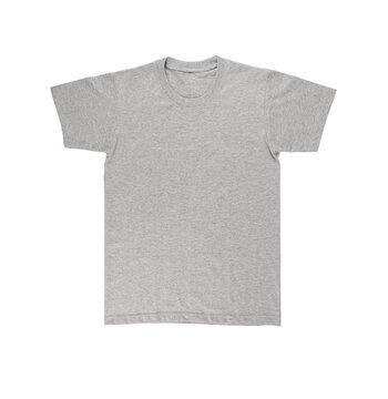  Grey t shirt isolated on white background.
