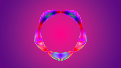 Abstract flower shape on pink gradient background