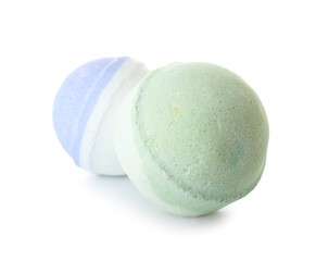 Bath bombs isolated on white background
