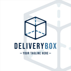 delivery box logo vector illustration template icon graphic design. package way symbol for logistic company