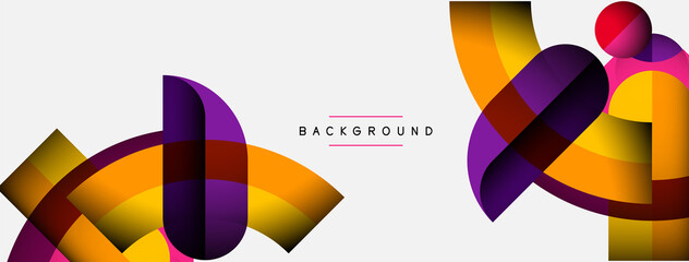 Obraz premium Trendy shapes, color minimal design composition, lines and shadows for wallpaper banner background or landing page