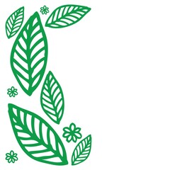 green nature leaves ornament vector design