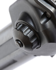 Release button for the handle on a rifle bolt