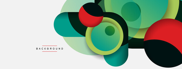 Fototapeta premium Circle and round shapes abstract background. Vector illustration for wallpaper banner background or landing page