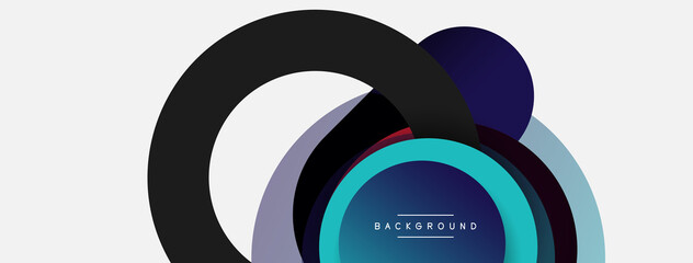 Circle and round shapes abstract background. Vector illustration for wallpaper banner background or landing page