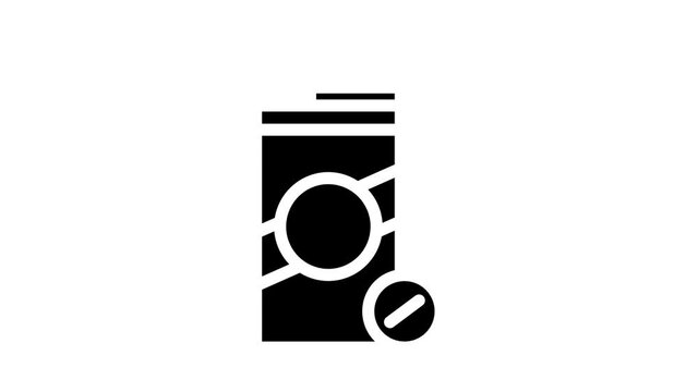 sugar substitute animated glyph icon sugar substitute sign. isolated on white background