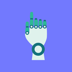Bionic Hand Cartoon Flat Vector Illustration