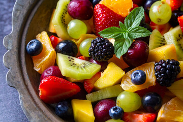 Fruit salad made from summer fruits