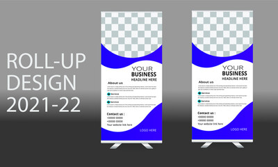 Business Roll Up banner design.Vector illustration, Roll up banner stand template design.