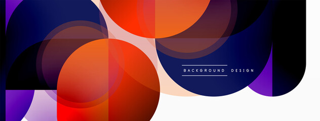 Obraz premium Creative geometric wallpaper. Minimal circle triangle and square line abstract background. Vector illustration for wallpaper banner background or landing page