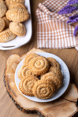 Cookies made with cookie molds named kombe. Traditional local foods of Antakya.
