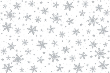 Abstract silver snowflakes background.