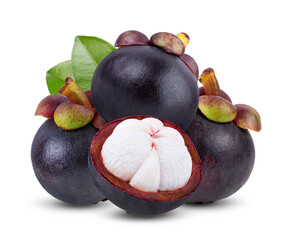 Mangosteen isolated on the white
