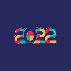 New year 2022 lettering typography style for greeting card