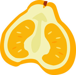 ugli sliced fruit. vector illustration. healthy fresh and sweet food design.