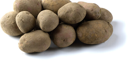 Fototapeta na wymiar potatoes on white background with shadow