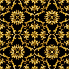 Fototapeta premium Luxury seamless pattern floral ornamental 