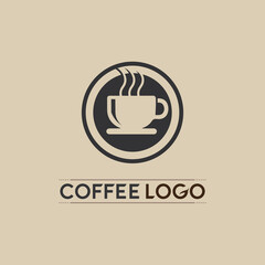 Coffee cup Logo Template icon hot drink coffee and tea design illustration