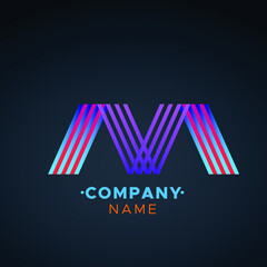 This an abstract colorful M letter Vector logo for Business Company, Brand Logo, abstract colorful illustration