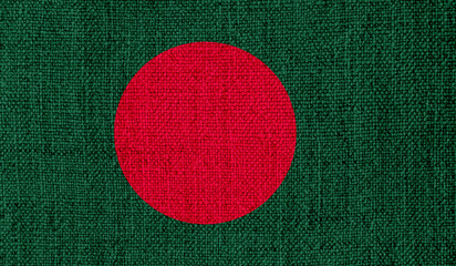 Bangladesh flag on knitted fabric