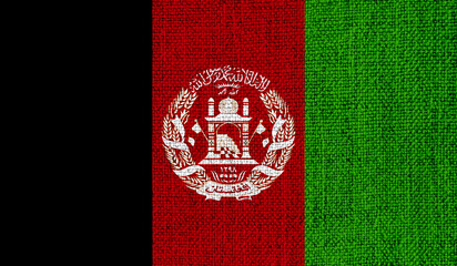 Afghanistan flag on knitted fabric