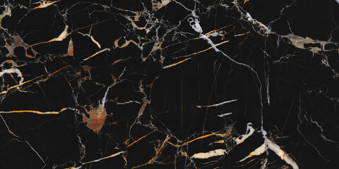 black Portoro marble with golden veins. Black golden natural texture of marble. abstract black, white, gold and yellow marbel. hi gloss texture of marble stone for digital wall tiles design.