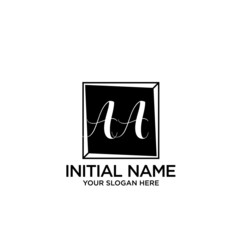 AA monogram logo template vector