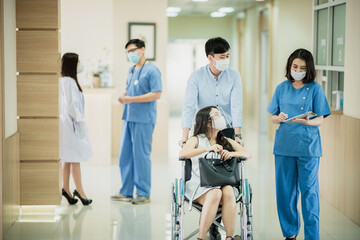 Fototapeta premium professional doctor working in medical checking up patient in hospital clinic, health care concept