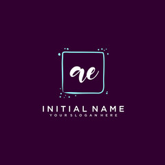 AE monogram logo template vector