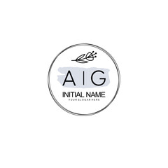 AG Hand drawn wedding monogram logo	