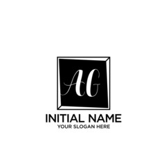 Obraz premium AG monogram logo template vector